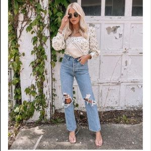 Popular Agolde 90’s Mid Rose Loose Fit Distressed Jeans